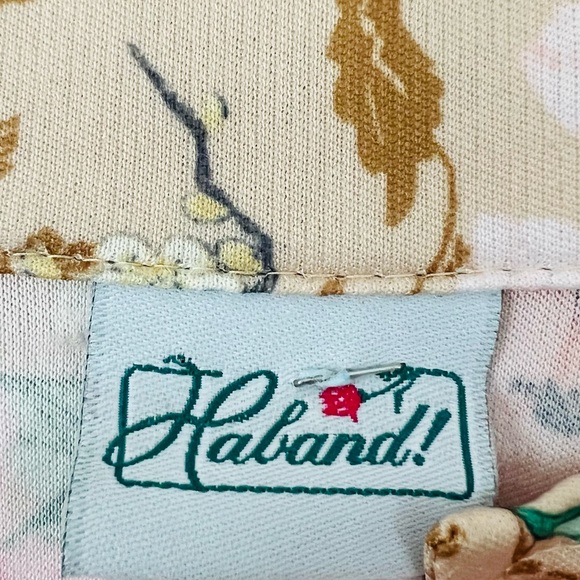 Vintage Haband floral print v neck collared blouse top - Picture 7 of 7